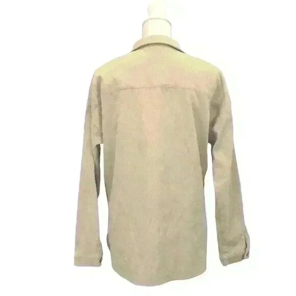 Kendall & Kylie Corduroy Boyfriend Shirt – Khaki, Size XS - Picture 5 of 10